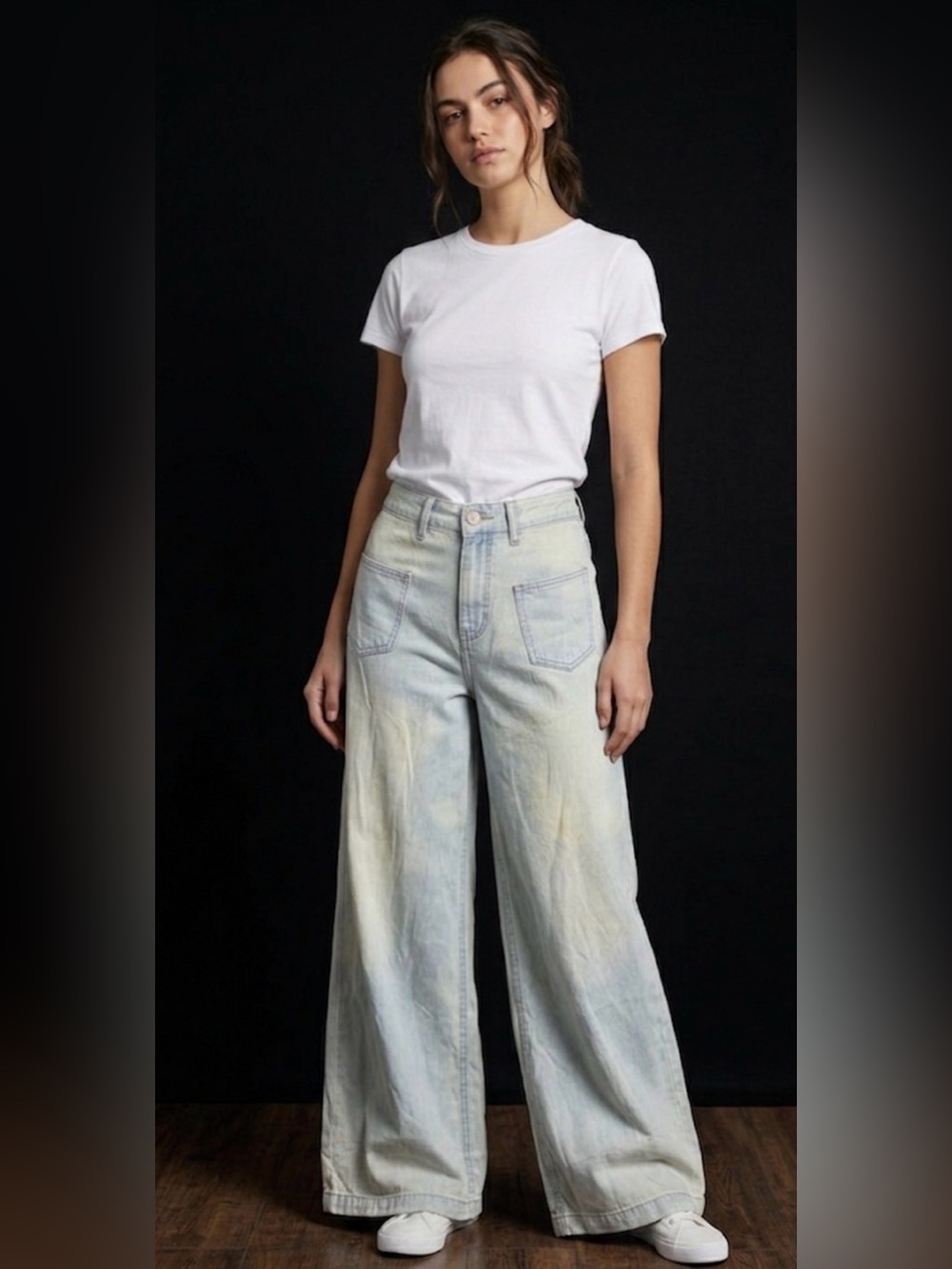 PALACE Light Wash Wide Leg High-Rise Jeans